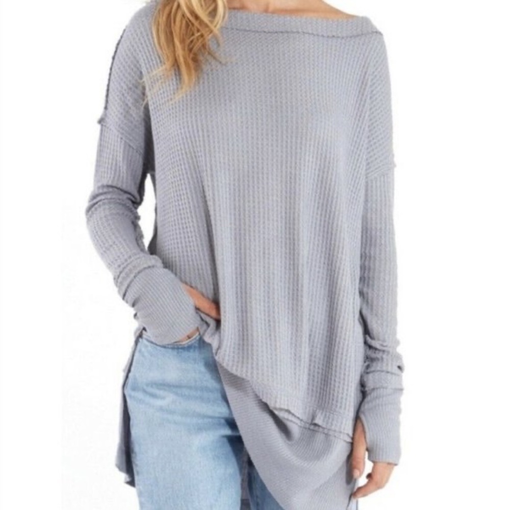Free people | We The Free Grey Thermal Knit Tunic Size Large